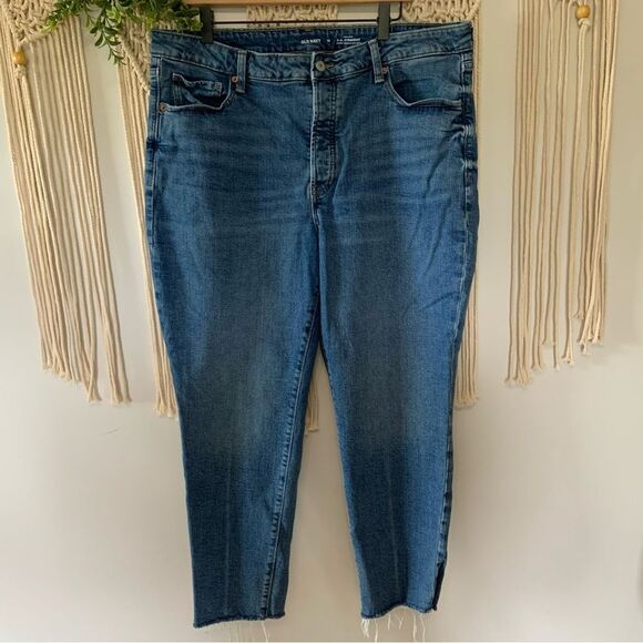 OLD NAVY Women’s O.G. Straight High Rise Secret Smooth Pocket Jeans Suki Size 18 - Picture 2 of 11
